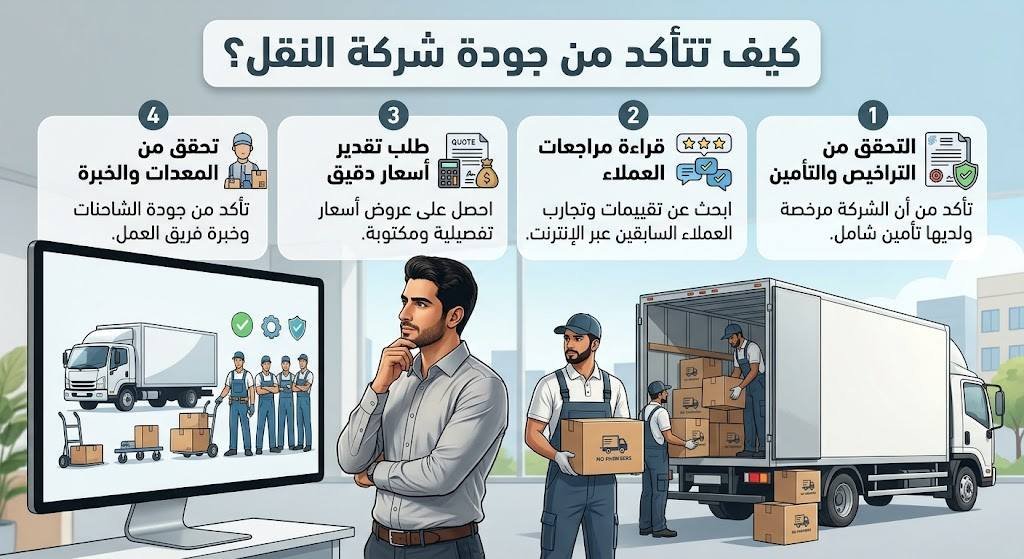 كيف تتأكد من جودة شركة النقل؟