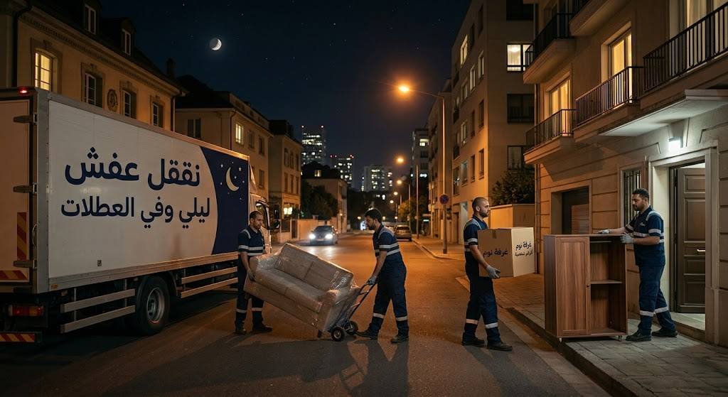 هل يوجد نقل عفش ليلي أو في العطلات؟